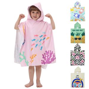 Kids hooded poncho towels